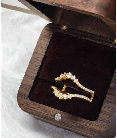 2 ctw Moissanite 925 Gold Plated Sterling silver Moissanite ring guard - Gigiscc