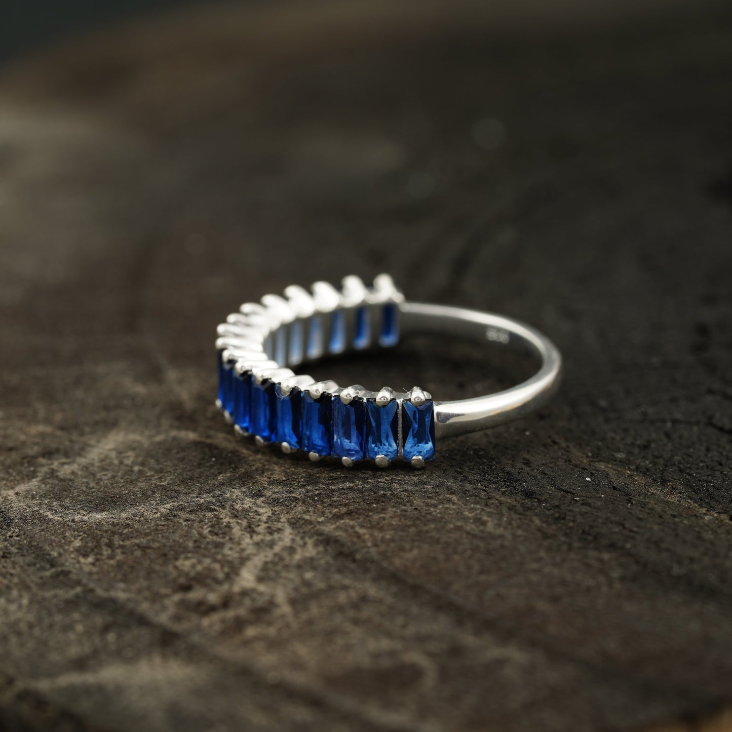 Sapphire Wedding Band | Womens Ring Side Position
