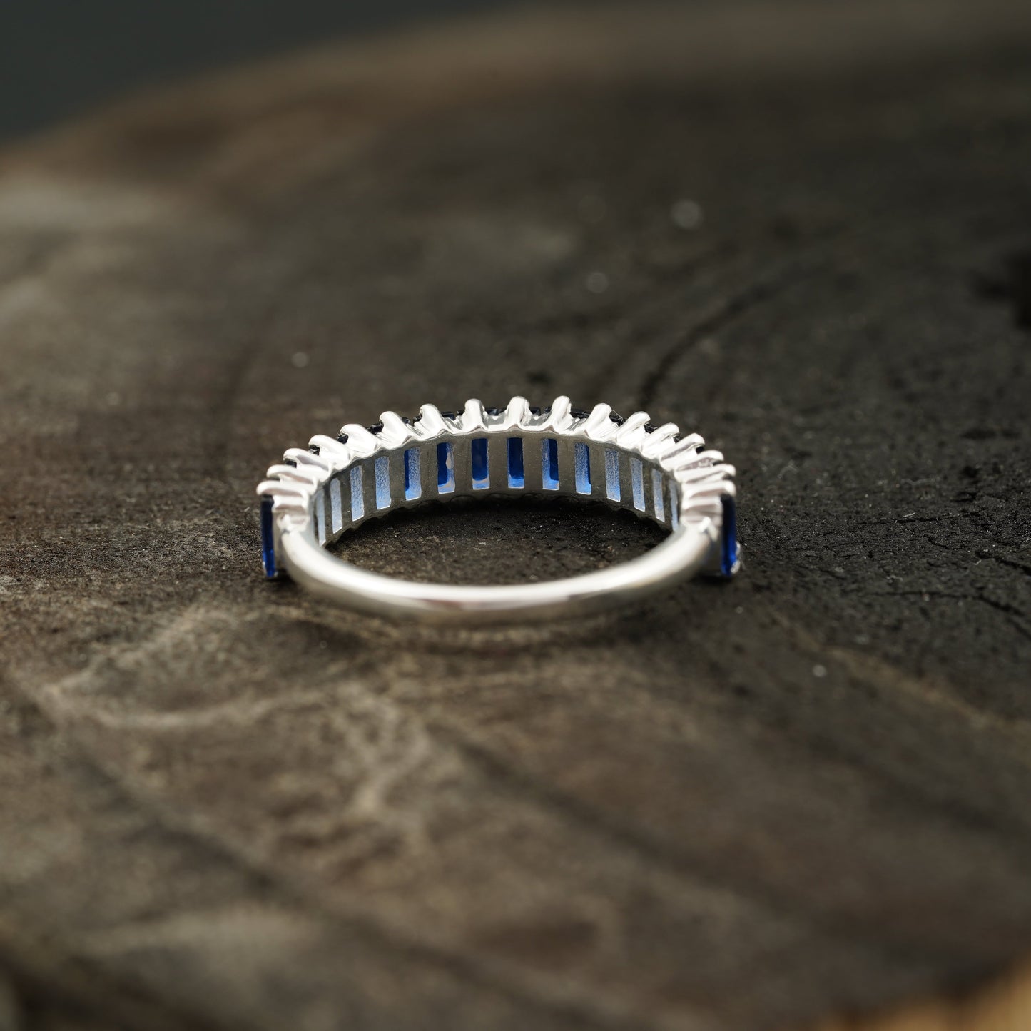 Sapphire Wedding Band | Womens Ring Back Position
