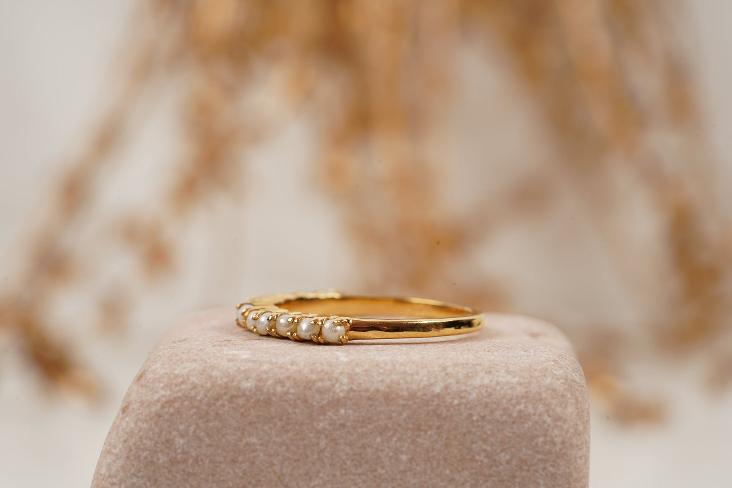 Pearl Wedding Band Freshwater Akoya Pearl 925 Sterling Silver Ring