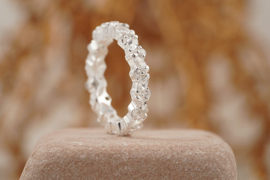 Marquise cut Moissanite Full eternity wedding band