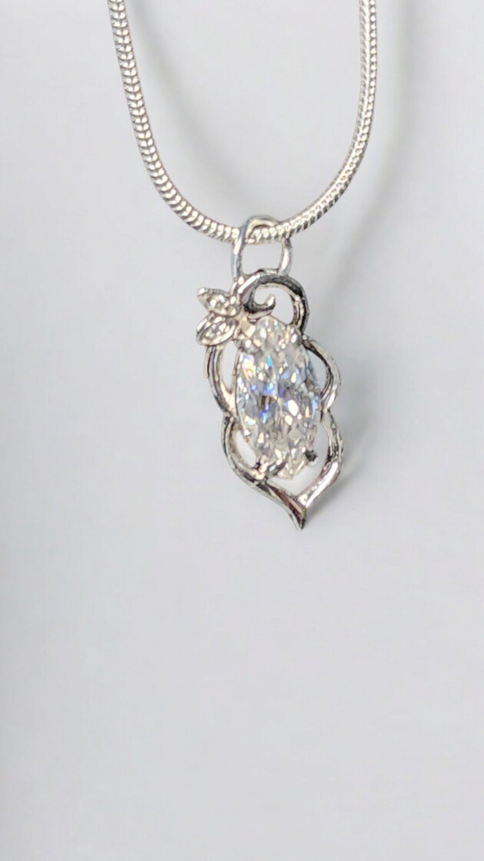 1.5ct Marquise Cut Moissanite Pendant Elegant Moissanite Necklace.