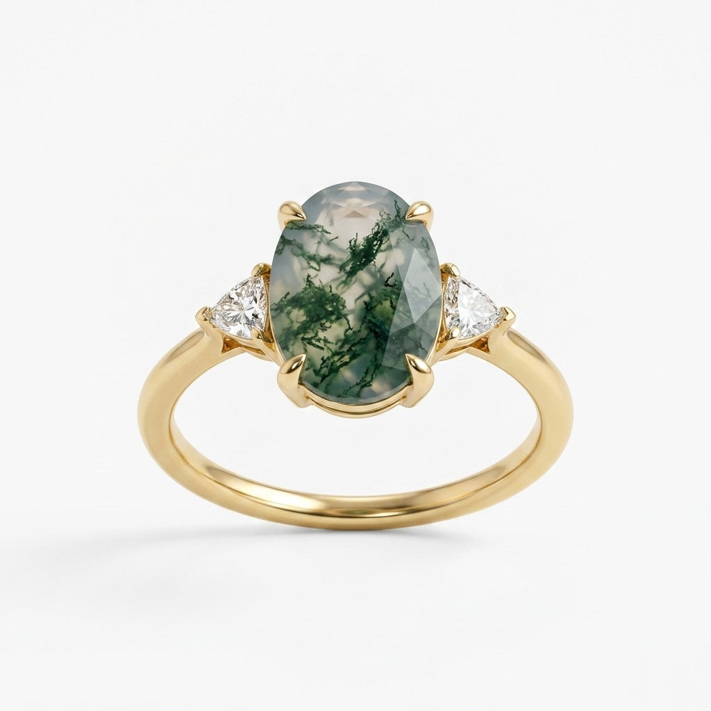 Moss Agate Rings - Gigiscc