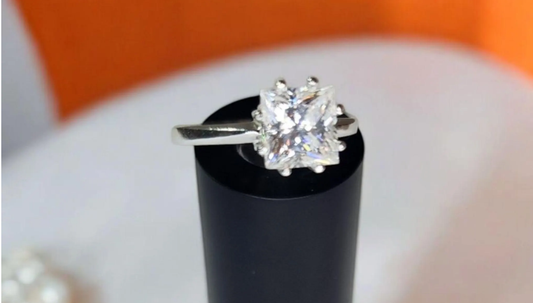 2ct Princess Cut Solitaire Moissanite Ring
