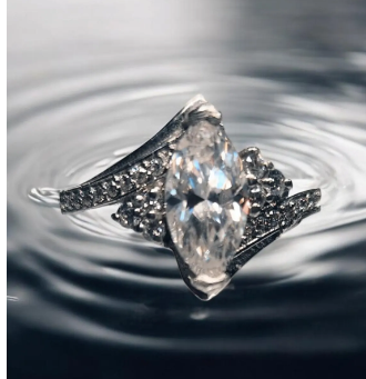 1.5ct  Classic and Timeless Marquise Cut Moissanite Ring Elegant Moissanite Ring. GRA Certified, Color D VVS1.