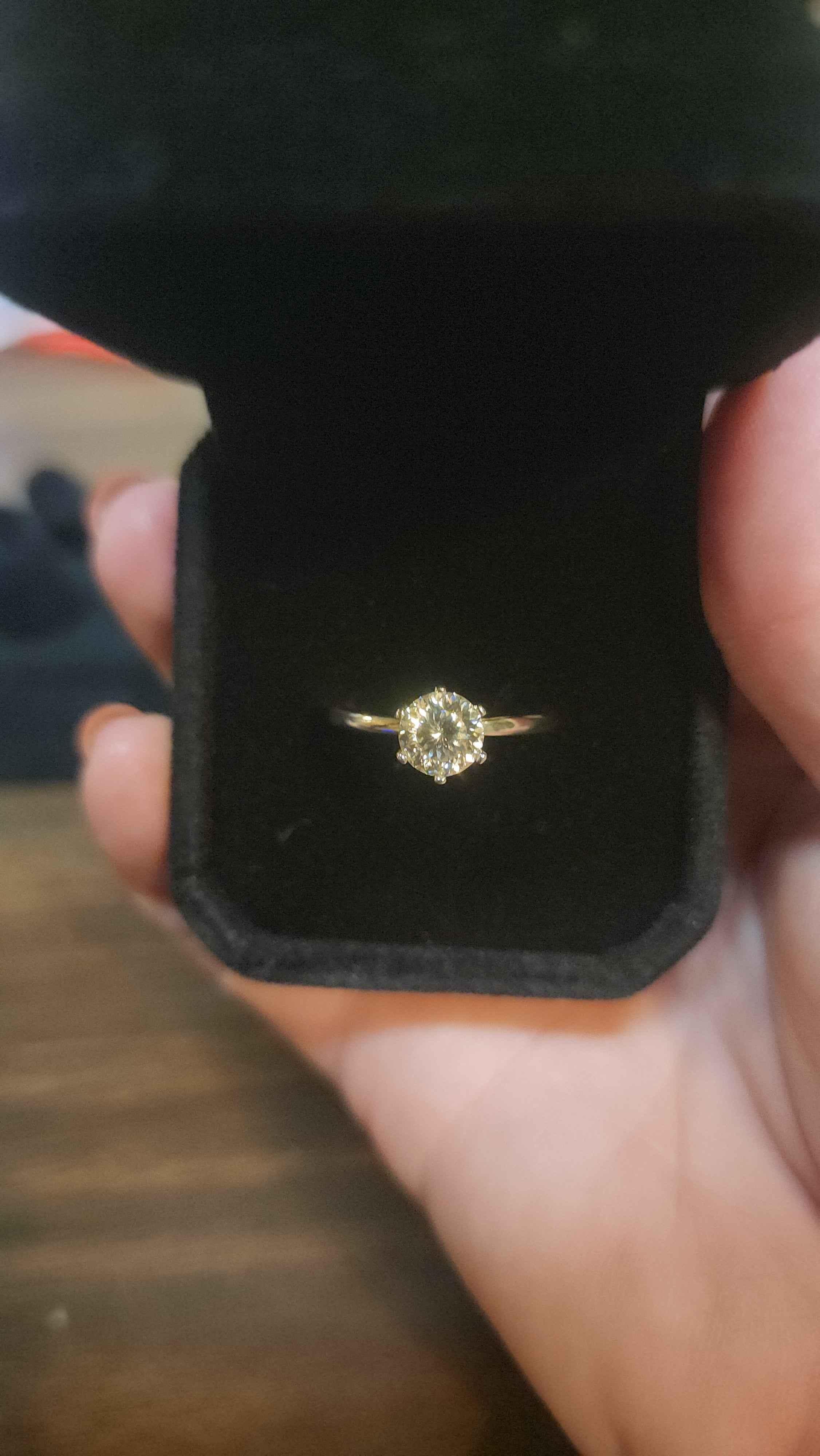 1ct Exquisite Round Russian Cut Moissanite Solitaire Ring. A Timeless Tiffany Mount in sterling silver. - Gigiscc