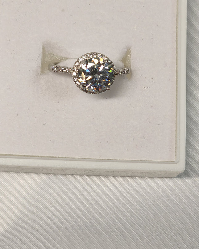 2ct Exquisite Round Halo Moissanite Ring Classic Round Brilliant Cut Engagement Ring, Anniversary Ring.