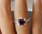 2ct Ruby Red Moissanite Claw Ring - Gigiscc