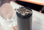 Vintage 8mm 2ct Grey Round Brilliant cut Moissanite Solitaire Ring - Gigiscc