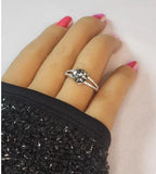 Vintage 8mm 2ct Grey Round Brilliant cut Moissanite Solitaire Ring - Gigiscc