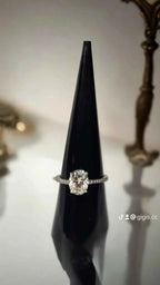 2ct Sparkling Oval Brilliant Cut Moissanite Solitaire Ring with White Gold setting - Gigiscc