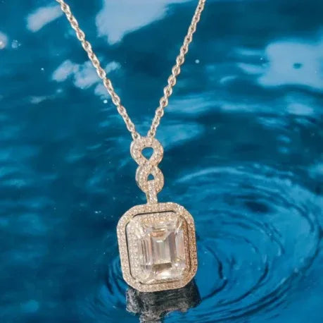 5ct Natural White Moissanite Perfect Emerald Cut - Gigiscc