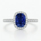 Blue Sapphire Sliver Ring main with sliver plated