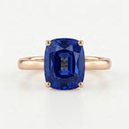 Blue Sapphire Solitaire Rose Gold Ring
