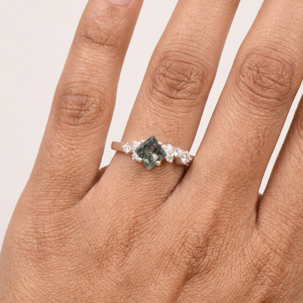 Buy Princess Cut Black Rutile Quartz Ring