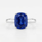 Cushion Blue Sapphire Solitaire Ring Main