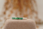 Princess Emerald Channel Set Wedding Band - Gigiscc