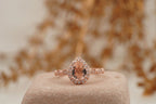 Pear Shaped Morganite Rose Gold Bridal Engagement Ring - Gigiscc