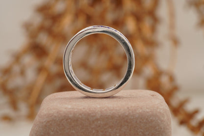 Baguette Cut Amethyst Channel Setting Wedding Band