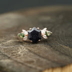 Blue Sandstone Gemstone Ring Cluster Ring For Women - Gigiscc