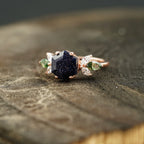 Blue Sandstone Gemstone Ring Cluster Ring For Women - Gigiscc