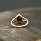 Hexagon Cut Red Garnet Stacking Ring - Gigiscc