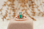 Green Emerald Marquise Diamond Cluster Engagement Ring - Gigiscc