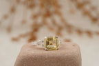 Yellow Moissanite Asscher Cut Engagement Ring - Gigiscc