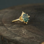 Vintage Oval Moss Agate 14k Gold Engagement Ring - Gigiscc