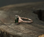 Green Emerald Gemstone Engagement Ring - Gigiscc