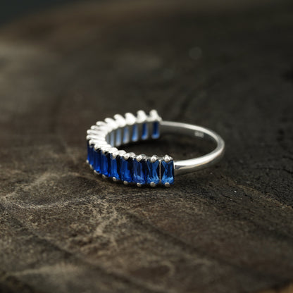 Sapphire Wedding Band | Womens Ring Side Position