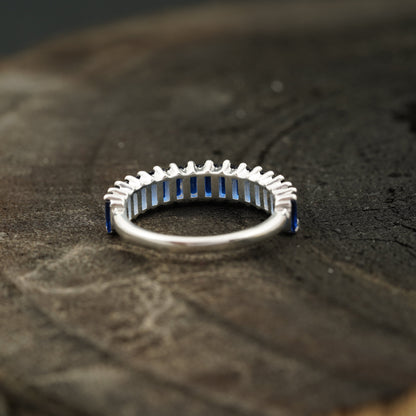 Sapphire Wedding Band | Womens Ring Back Position