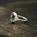 Moss Agate Hexagon Engagement Ring - Gigiscc