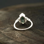 Moss Agate Hexagon Engagement Ring - Gigiscc