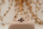 Black Rutilated Quartz Pear Three Stone Ring - Gigiscc
