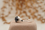 Hexagon Galaxy Blue Sandstone Engagement Ring - Gigiscc