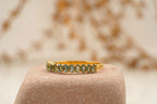Oval Cut Aquamarine Stacking Wedding Band Solid Gold - Gigiscc