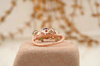 Oval Amethyst & Emerald CZ Cluster Engagement Ring - Gigiscc