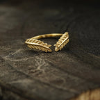 Vintage Leaf Open Wedding Band - Gigiscc