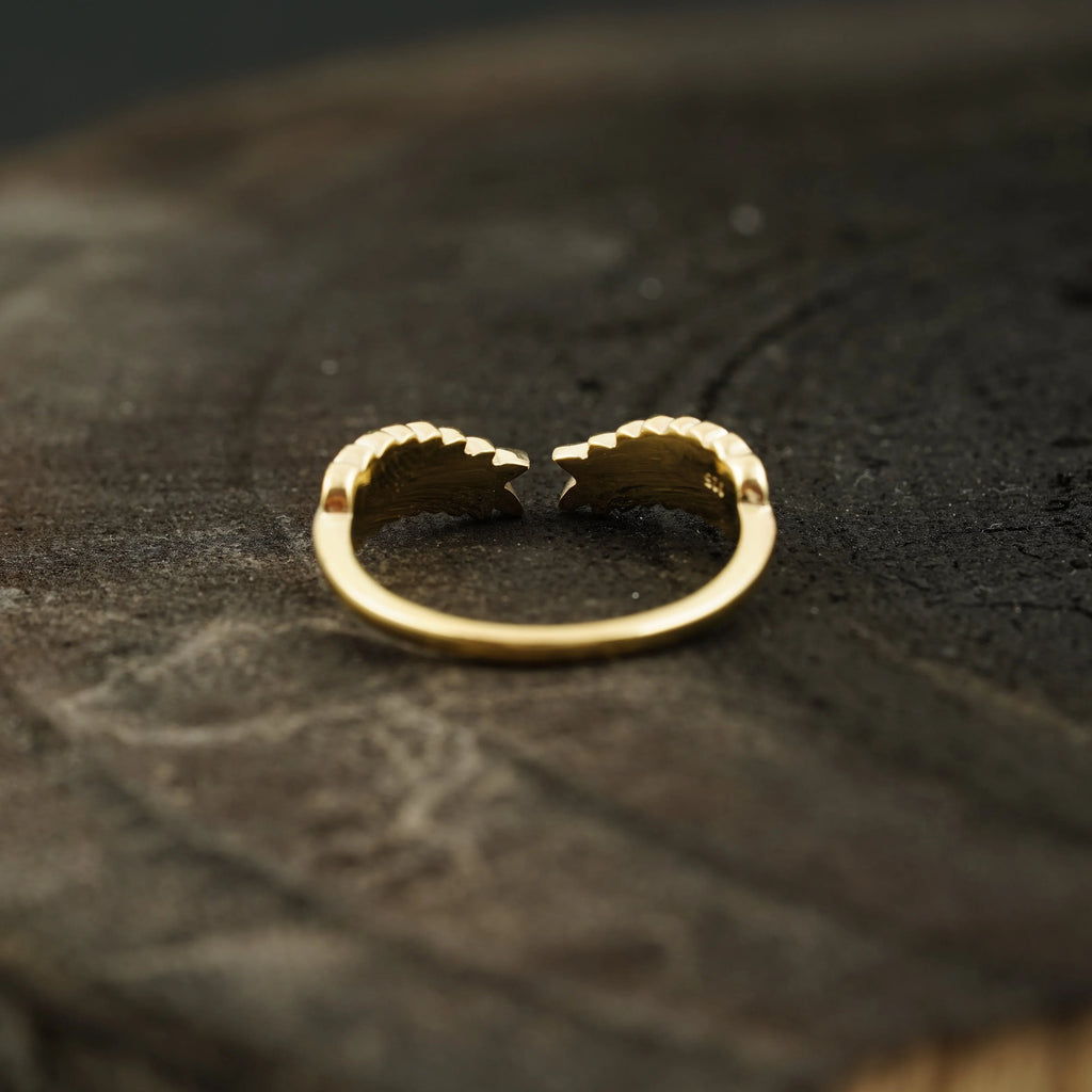 Vintage Leaf Open Wedding Band - Gigiscc