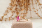 Princess Cut Ruby Ring Marquise Diamond Engagement Ring - Gigiscc