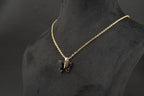 Black Onyx Butterfly Necklace With Diamonds And Prongs - Gigiscc