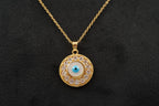 Evil Eye Pendant Necklace With Diamond With Gold Chain For Women - Gigiscc