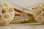Evil Eye Pendant Necklace With Diamond With Gold Chain For Women - Gigiscc