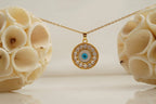 Evil Eye Pendant Necklace With Diamond With Gold Chain For Women - Gigiscc