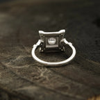 Antique Blue Sapphire & Diamond Vintage Engagement Ring - Gigiscc