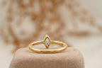 Bezel Set Dainty Marquise Alexandrite Stacking Ring For Women - Gigiscc