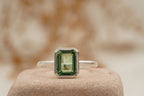 Bezel Set Green Amethyst 925 Sterling Silver Solitaire Ring - Gigiscc