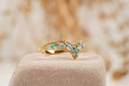 Marquise Cut Fire Opal CZ Diamond Wedding Band - Gigiscc