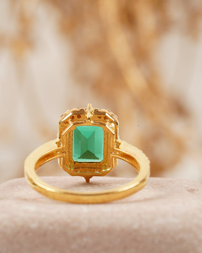 Emerald Cut Cluster Halo Engagement Ring
